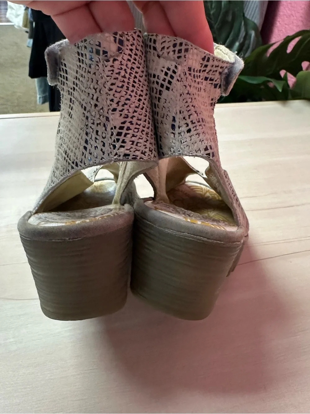 Fly London retro snakeskin wedges